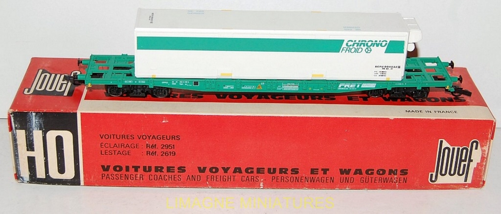 Wagon Jouef Ho Porte-conteneurs Chrono Froid FRET SNCF - Publicitaire - Occasion